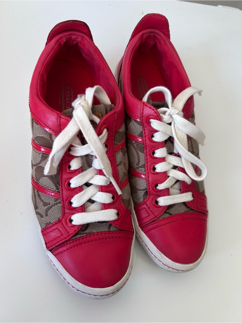 Coach Red Low-Top Sneakers Size 6 Women